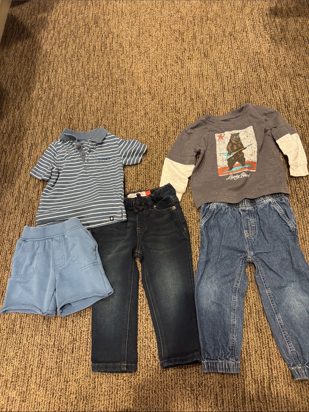 Bundle Lucky Brand Denim Pants, Bear T Shirt and Denim Pants Set, Polo, Shorts